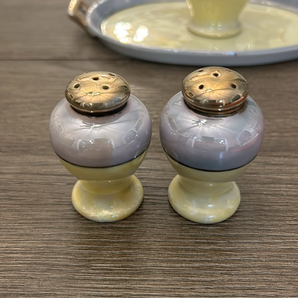 Vintage luster ware Japan condiment set on tray very good condition crown mark - Picture 8 of 14